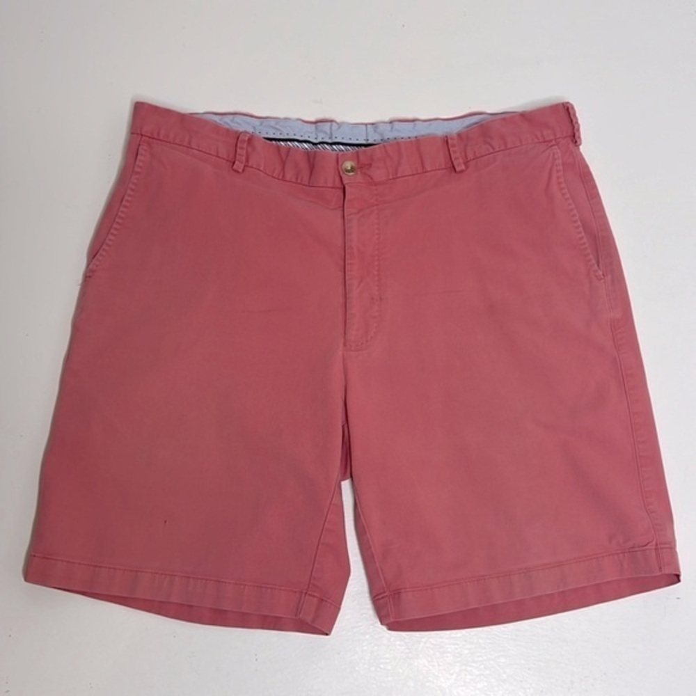Peter Milar salmon pink stretch cotton men’s 8” shorts size 38